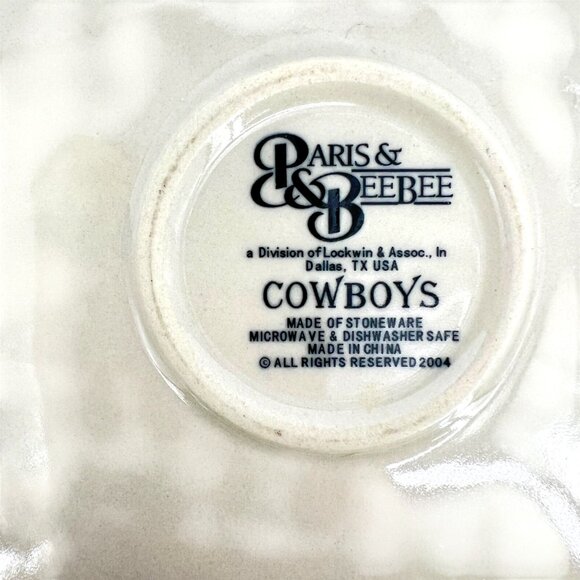 Paris & BeeBee Cowboy Vegetable Serving Bowl Stoneware Western Scene 2004 - Picture 2 of 7
